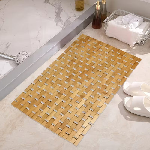 Tapis de bain bambou panier 