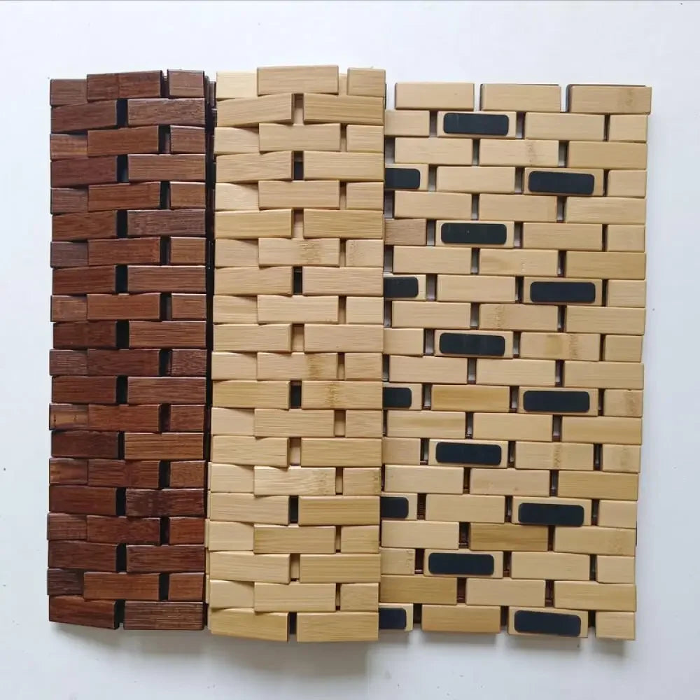 Tapis de bain bambou plusieurs coloris pliable