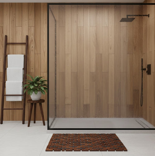 Tapis de bain bambou plusieurs coloris sol 