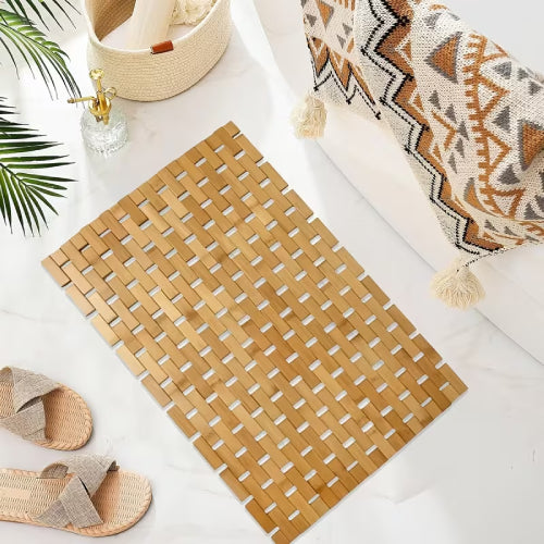 Tapis de bain bambou sol 