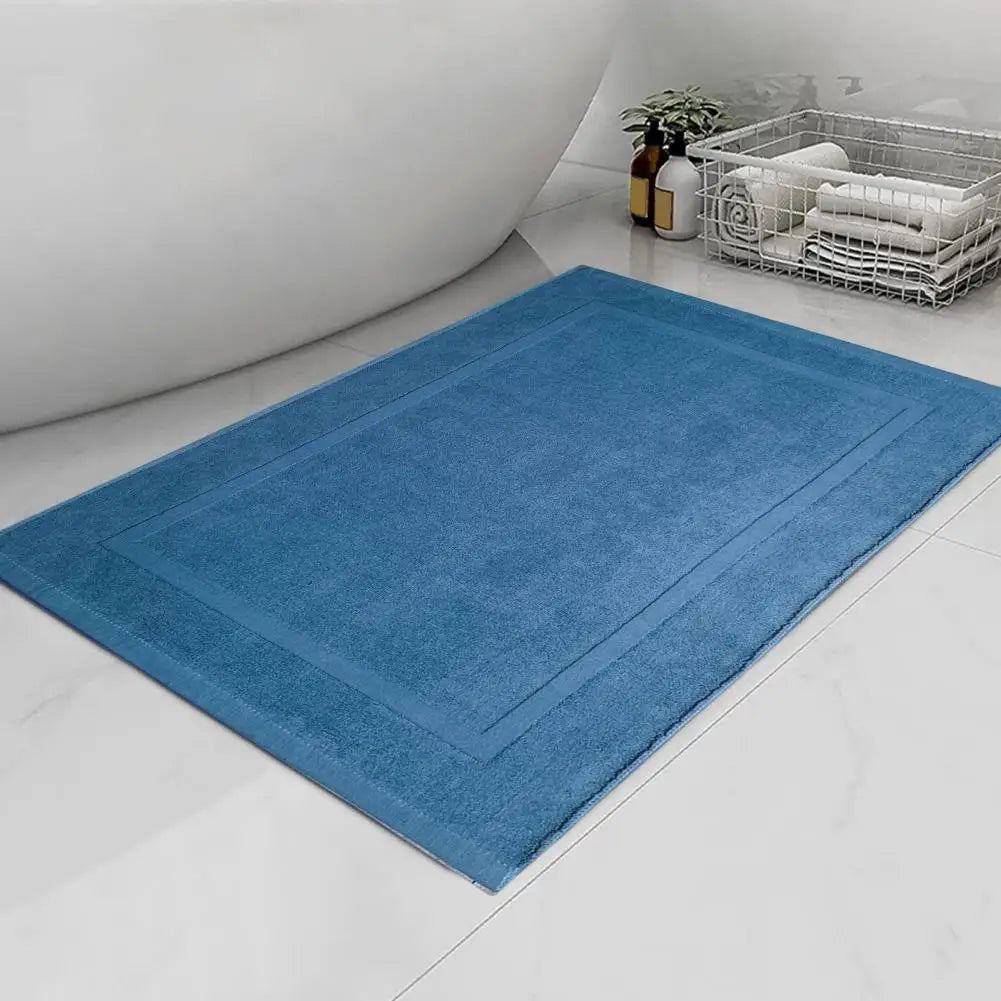 Tapis de bain bleu canard