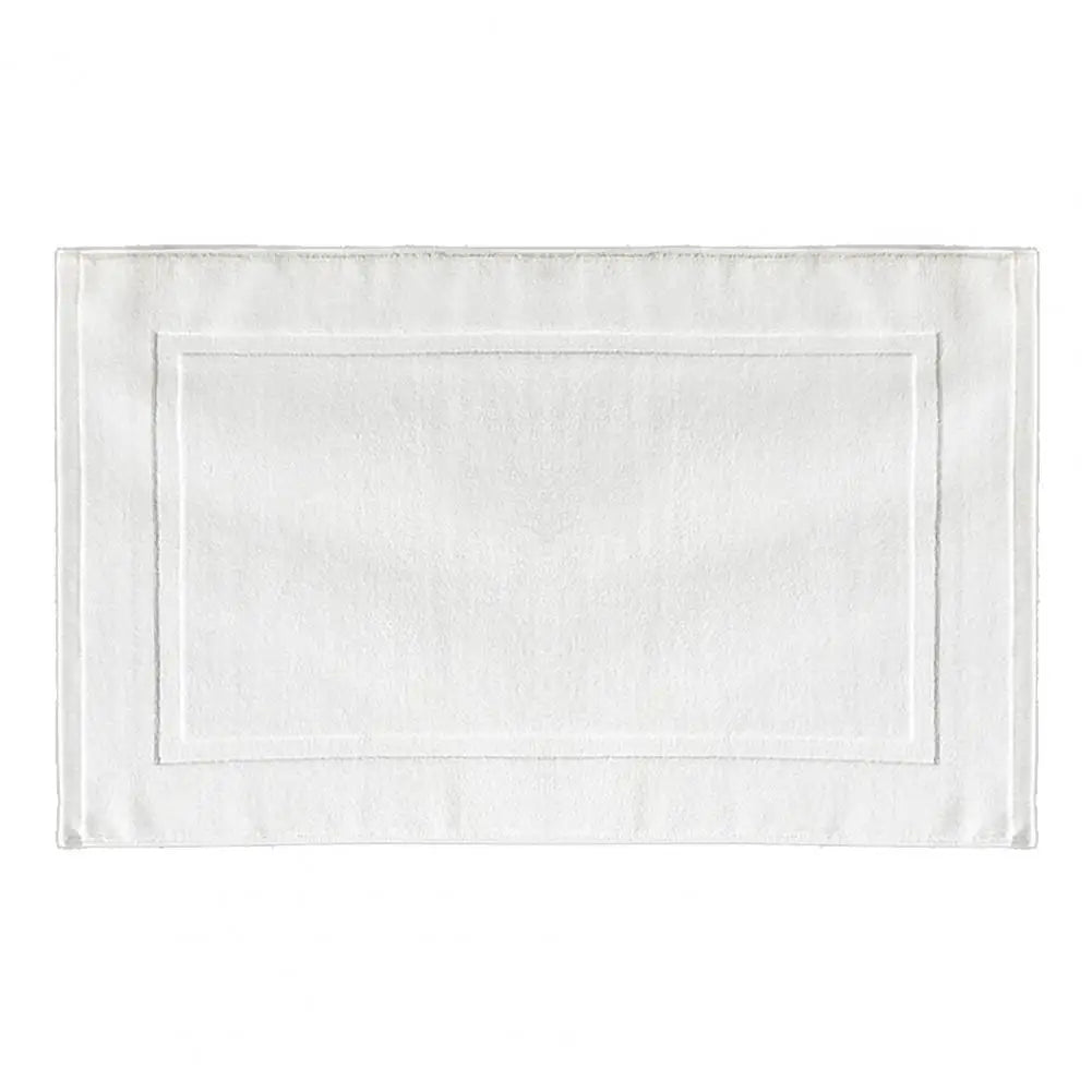 Tapis de bain bleu canard blanc
