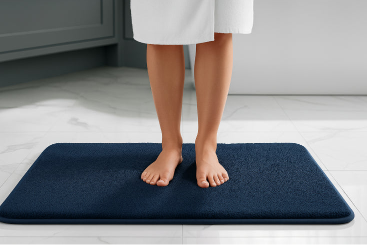 Tapis de bain bleu nuit douche 