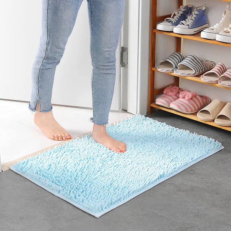 Tapis de bain bleu paon bleu