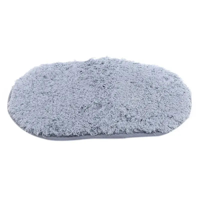 Tapis de bain bouclette gris peluche