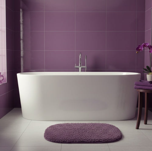 Tapis de bain bouclette  sol violet 