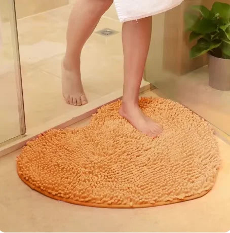 Tapis de bain cœur camel