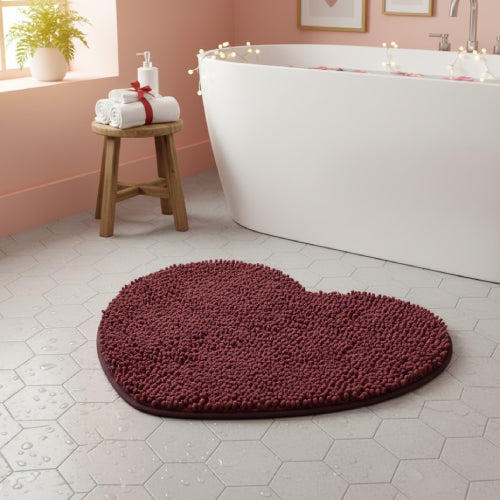 Tapis de bain cœur eau 