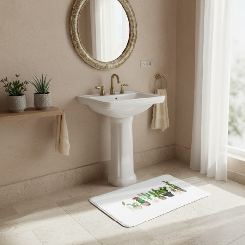 Tapis de bain cactus lavabo 