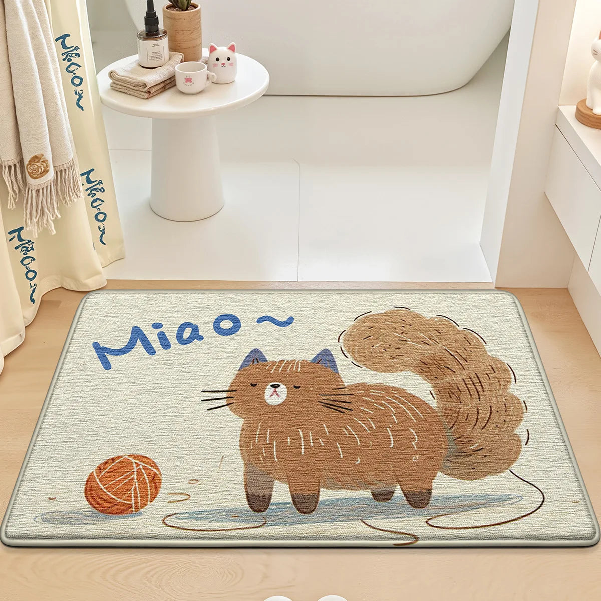 Tapis de bain chat de dessin animé MIAO 