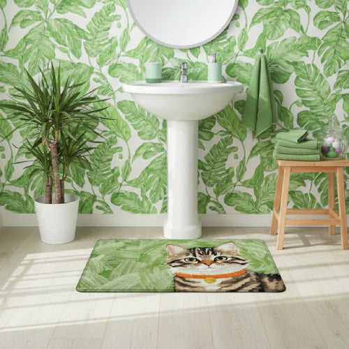 Tapis de bain chat de dessin animé plante 