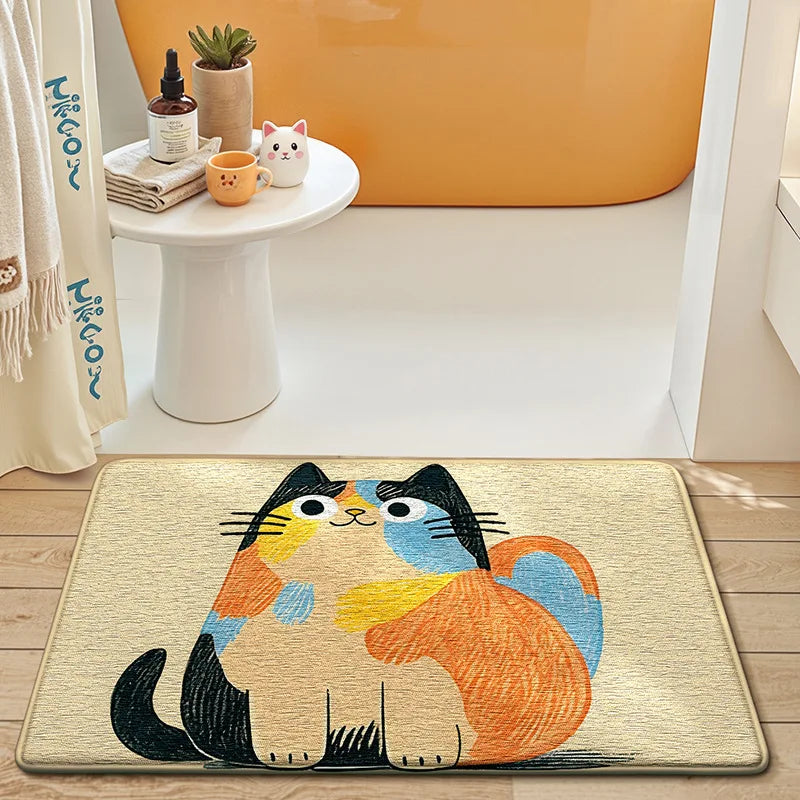 Tapis de bain chat dessin animé mignon