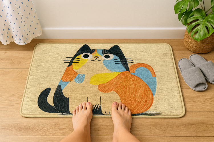 Tapis de bain chat dessin animé mignon pieds 