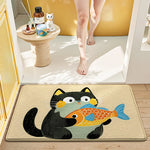 Tapis de bain chat dessin animé mignon - Vignette | Douceur De Bain