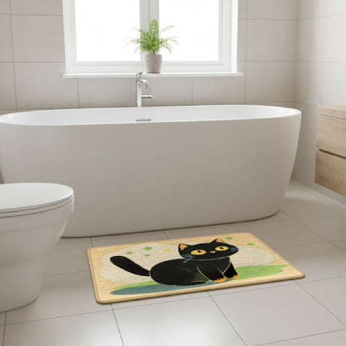 Tapis de bain chat dessin animé mignon toilettes 