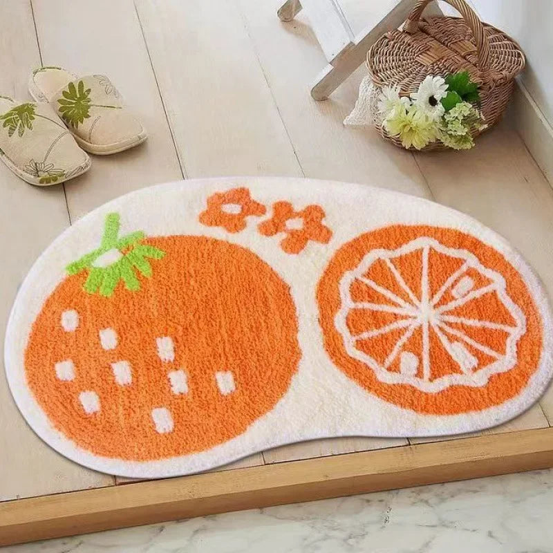 Tapis de bain citron cachemire imprimé