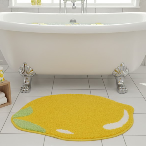 Tapis de bain citron sol 