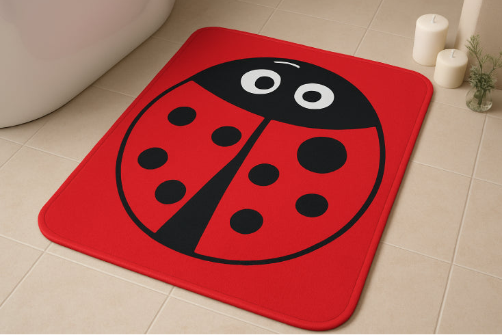 Tapis de bain coccinelle baignoire
