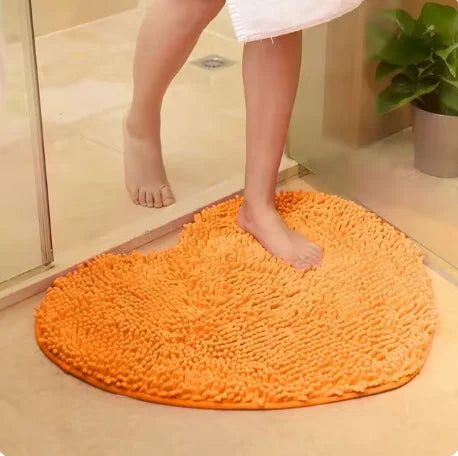 Tapis de bain coeur orange