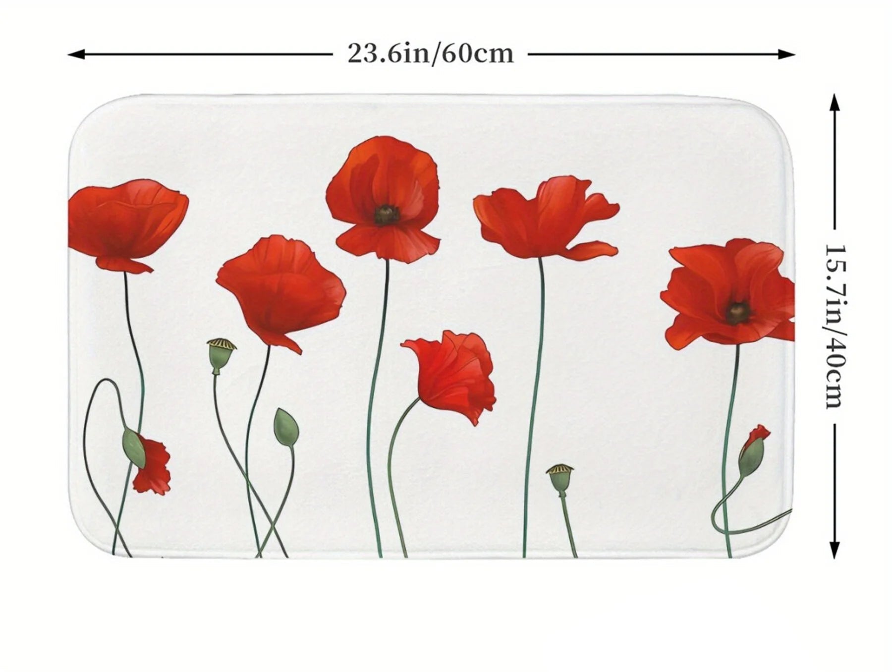 Tapis de bain coquelicot tailles