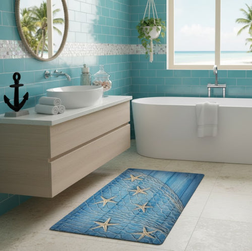 Tapis de bain coquillage lavabo 