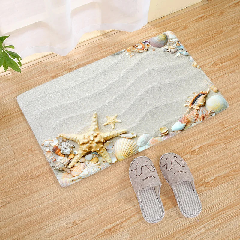 Tapis de bain coquillage nordique 