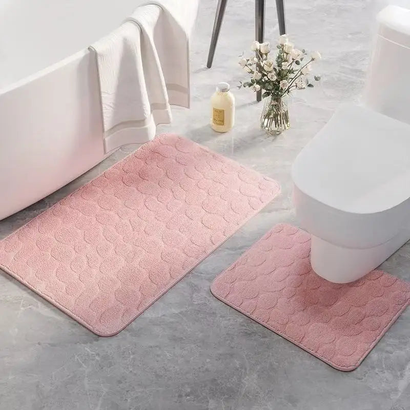 Tapis de bain corail rose