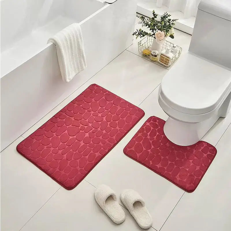 Tapis de bain corail rouge