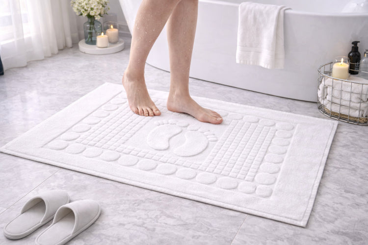 Tapis de bain coton pieds