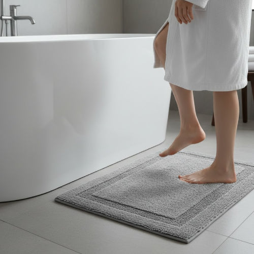 Tapis de bain coton soyeux peignoir 