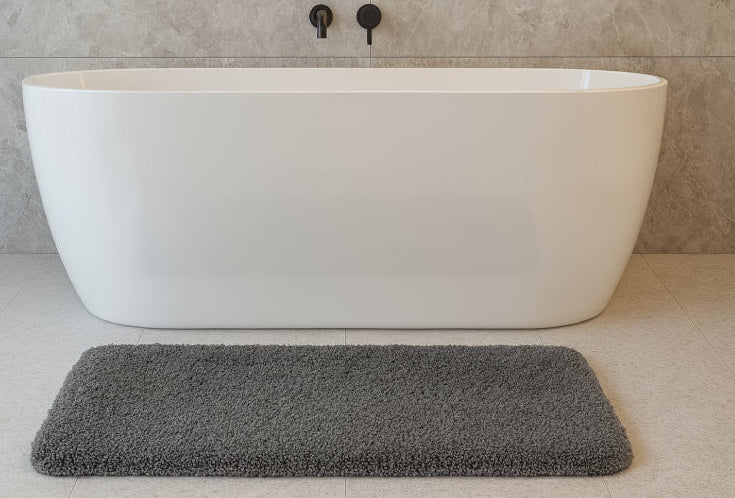 Tapis de bain couleur prune  baignoire 