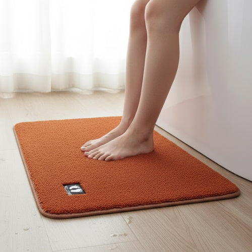 Tapis de bain couleur terracotta pieds 