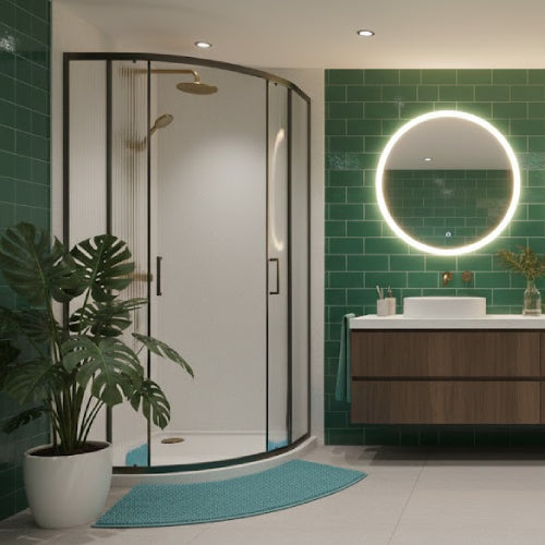 Tapis de bain courbe vitre 