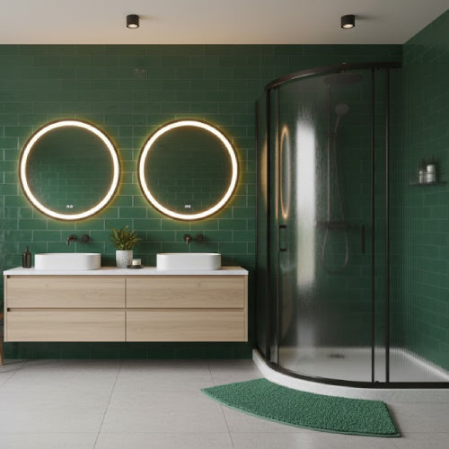 Tapis de bain courbe vitre douche 