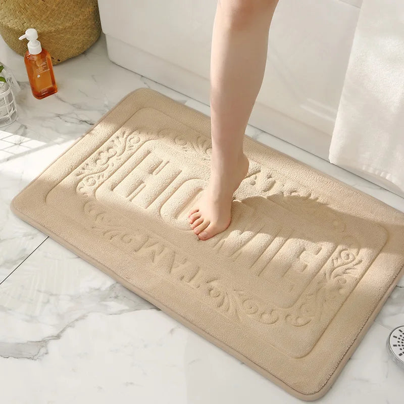 Tapis de bain crème