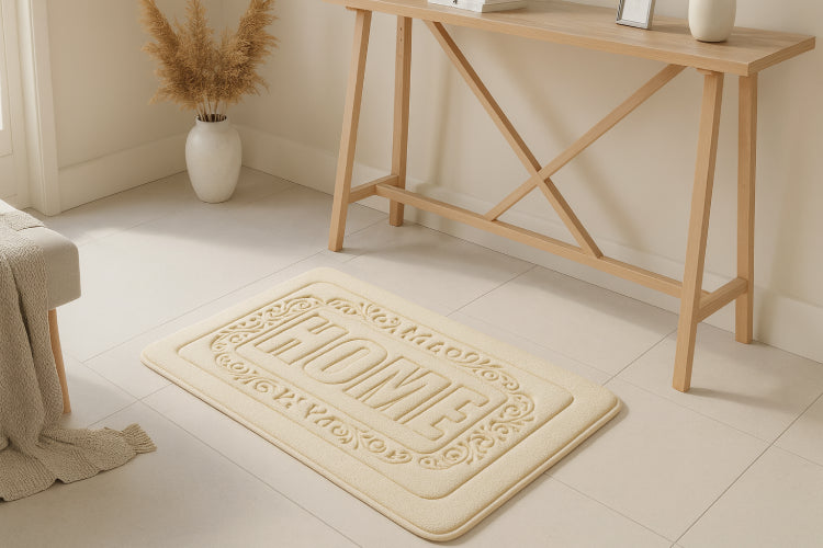 Tapis de bain crème sol 