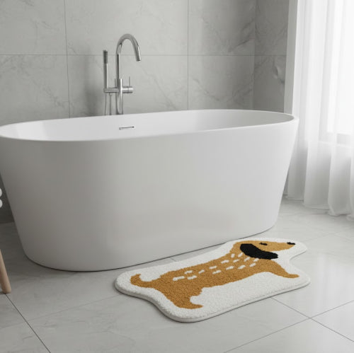 Tapis de bain crocodile chien baignoire 