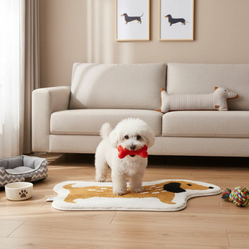 Tapis de bain crocodile chien marron 