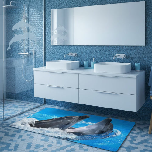 Tapis de bain dauphin lavabo 