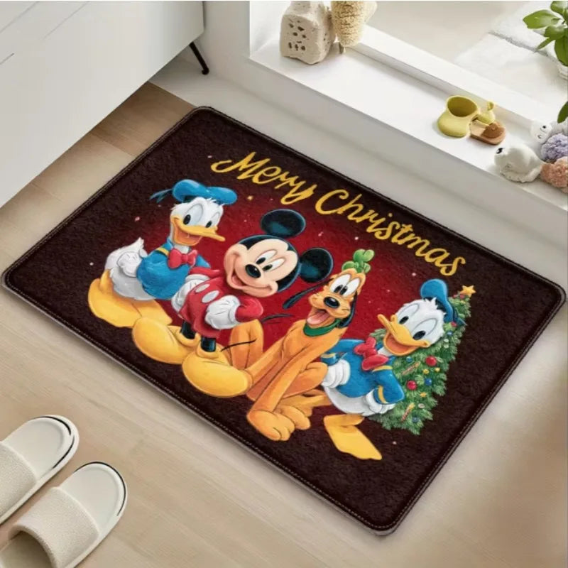 Tapis de bain de Noël Disney Mickey et Minnie Merry Christmas
