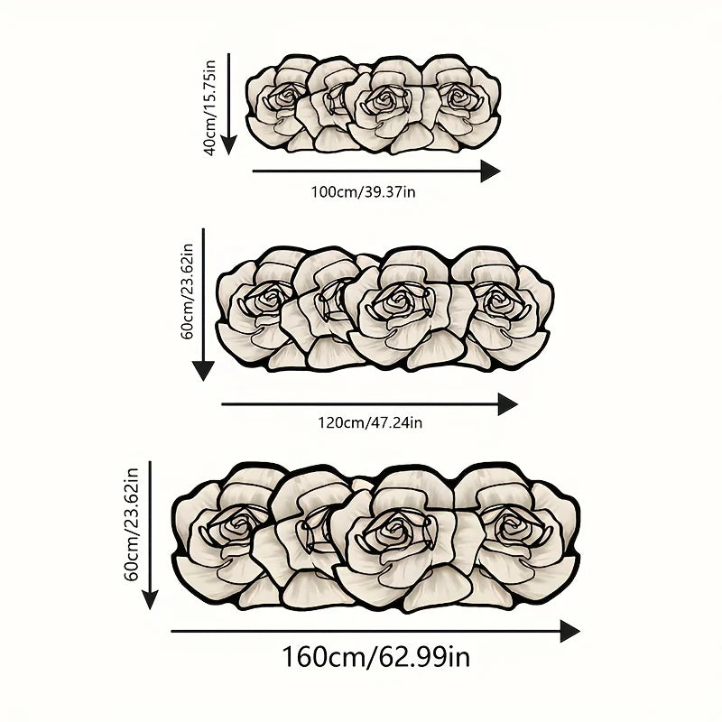 Tapis de bain de luxe haut de gamme en forme de fleur tailles
