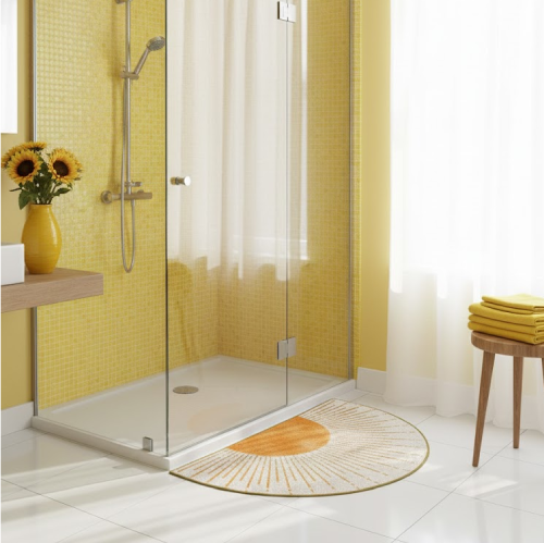 Tapis de bain de soleil orange 