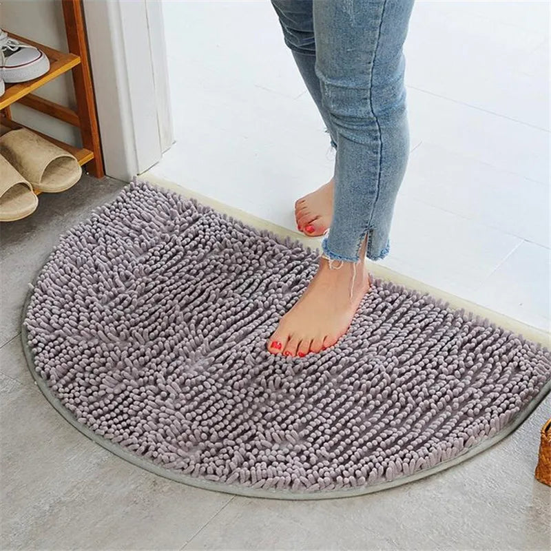 Tapis de bain demi lune gris