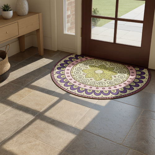 Tapis de bain demi lune original  lumière