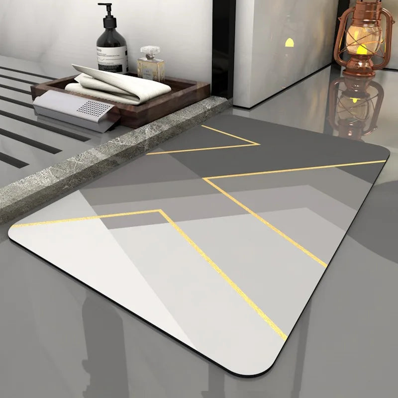 Tapis de bain design original gris 