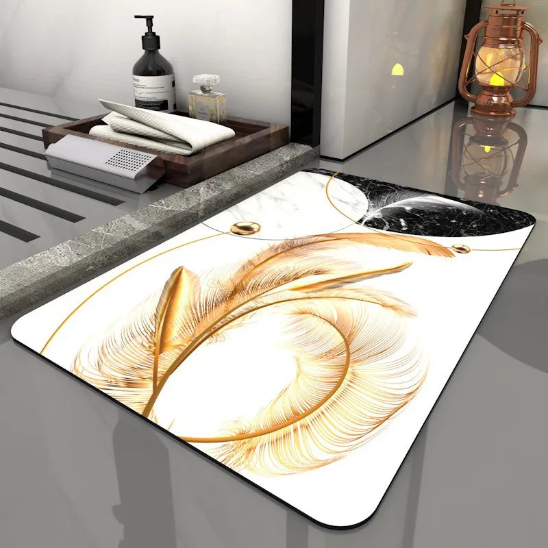Tapis de bain design original plume 