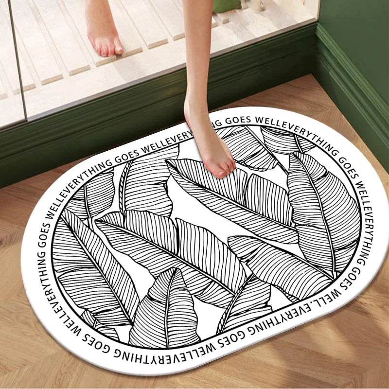 Tapis de bain diatomite 80 cm blanc 