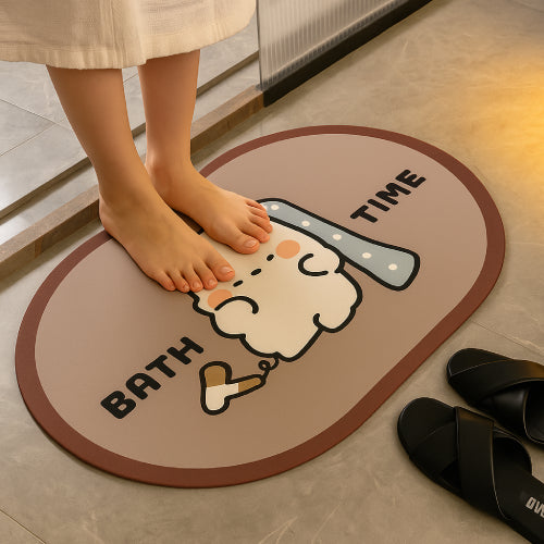 Tapis de bain diatomite 80 cm camel 