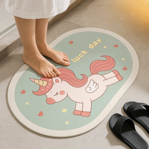 Tapis de bain diatomite 80 cm unicorne 