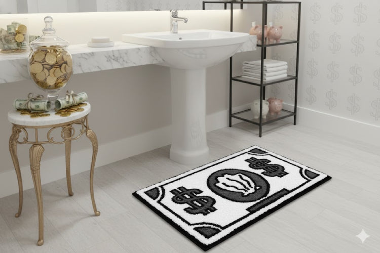 Tapis de bain dollars  lavabo 